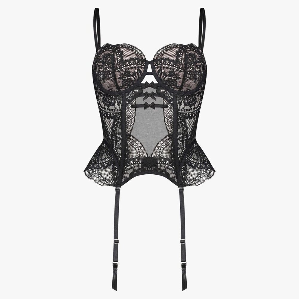 NWT Rebecca Mir Oceana Bustier Lace Corset Lingerie Bodysuit 38C